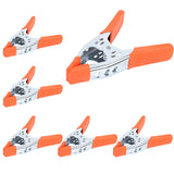 Set of 6 Heavy Duty 6-Inch Spring Clamps with Non-Slip Rubber Grip and 2.5-Inch Jaw Opening for Carpentry and DIY