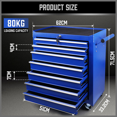 Tool Box Chest Cabinet Trolley - High-quality steel construction, ample storage, secure locks, easy mobility.