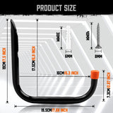 HORUSDY 6Pc Garage Storage Hooks Set - Durable Steel, Rust Resistant, 15Kg/30Lbs Capacity