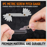 Durable 40 Piece Tap and Die Set in Metric Sizes with Screwdriver Thread Drill and Pitch Gauge