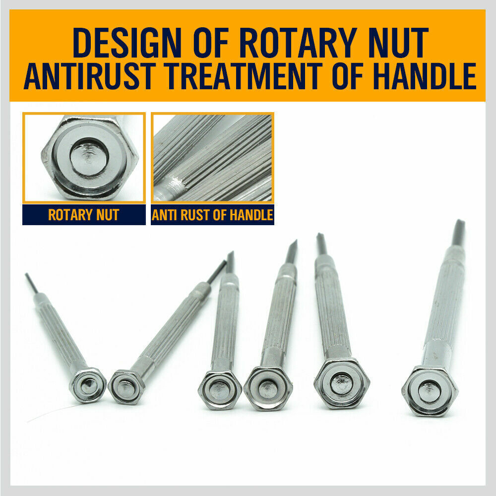 6Pc Precision Mini Screwdriver Kit - Phillips & Flathead for Phone, Watch, and Jewellery Repair, Comes with Storage Case