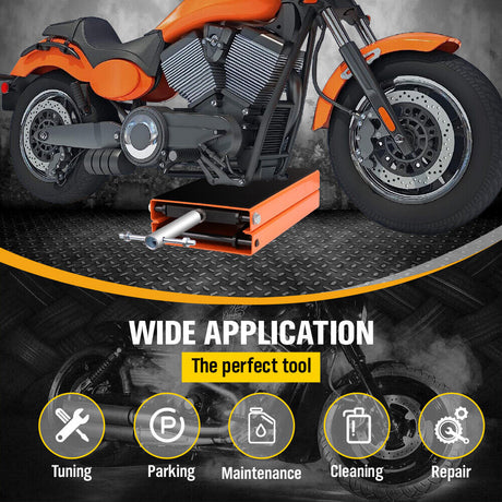 HORUSDY 450kg Motorcycle Scissor Lift Jack - Sturdy and Safe Motorbike Lifting Stand with Wide, Non-Slip Deck