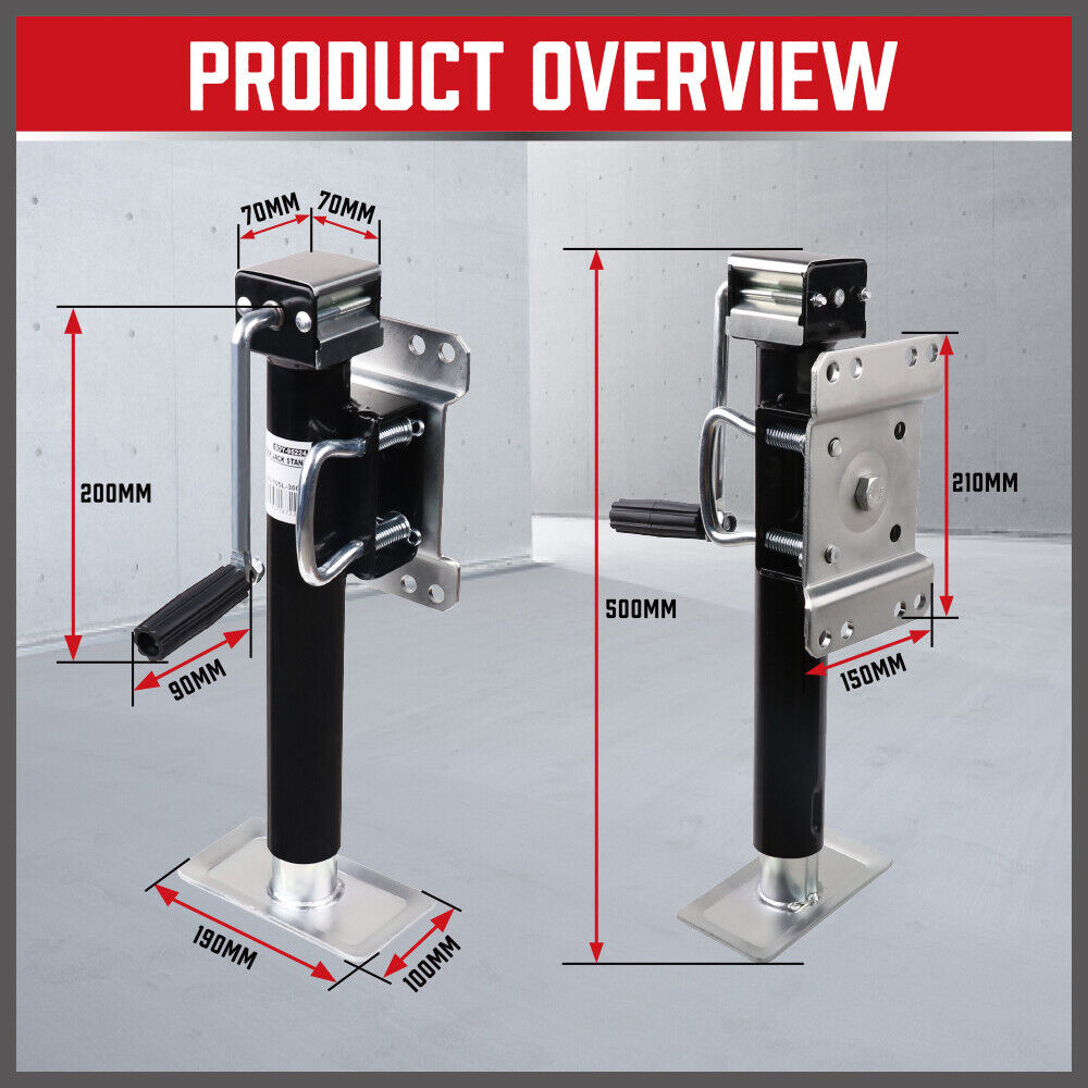 HORUSDY 5000lbs Trailer Caravan Jack Stand, Heavy-Duty with Sidewind Crank and Sturdy Foot Pad