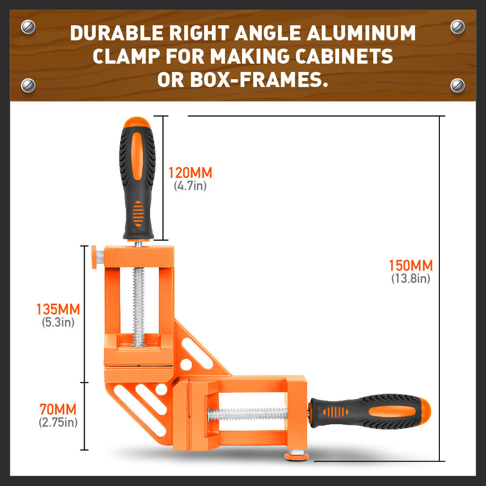 Durable 90° Degree Corner Clamp in Aluminium Alloy - Versatile for Welding, Woodworking, and DIY Projects with Quick Release Feature