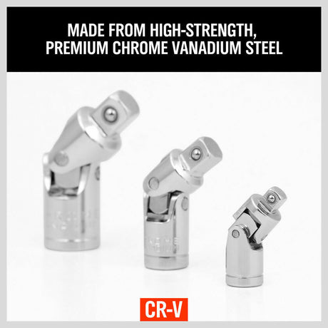 Versatile 7-Piece Socket Adaptor Set - Includes Flexible Adaptors and Reducers for 1/4", 3/8", 1/2" Drives with 360 Degree Swivel Action