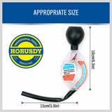 Dial-type radiator coolant tester for measuring ethylene glycol strength with a temperature adjustment scale.