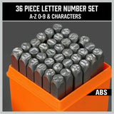 Comprehensive 36-Piece Stamp Set with Numbers and Uppercase Letters for Personalization on Various Materials