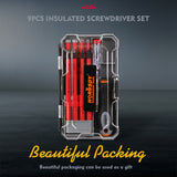 10-Piece Insulated Screwdriver Set for Electricians with Interchangeable Magnetic Tips and 1000V Safety Rating