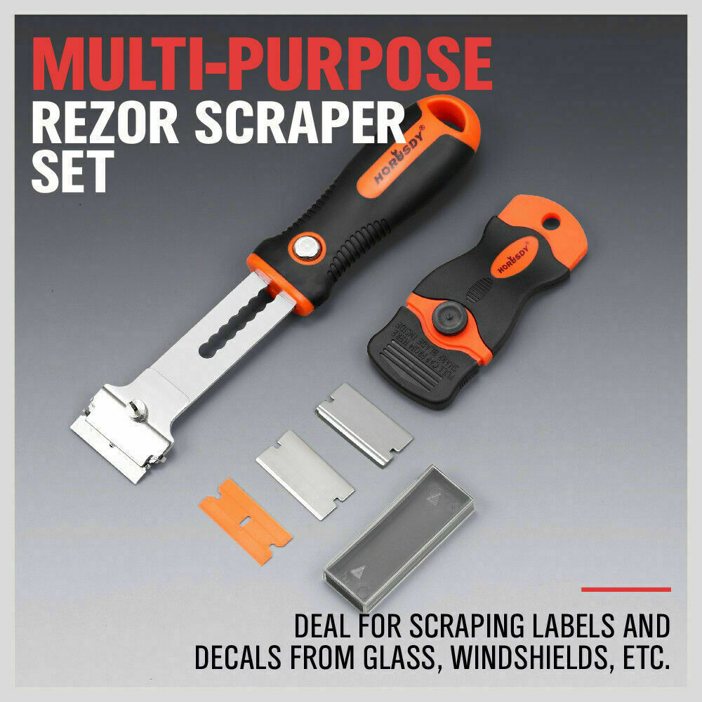 2-Piece Razor Scraper Set with Spare Blades for Paint and Seal Removal ...