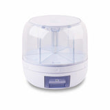 10KG Capacity 6in1 Rotating Grain Dispenser with Transparent Compartments for Dry Food and Rice Storage