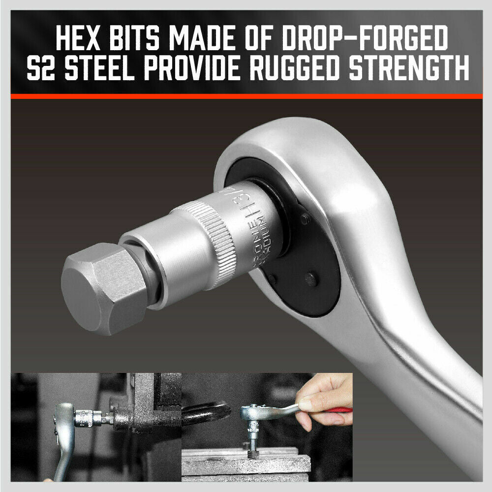 36-Piece Hex Bit Socket Set with S2 Steel Bits. Premium materials. Rugged strength. Versatile and organized. Ideal for repairs.