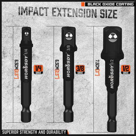 HORUSDY 7Pcs Socket Drill Driver Set - Durable Chrome Vanadium Steel, Hex-Shank Design