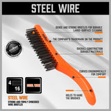 Durable 260mm Stainless Steel Wire Brush with Non-Slip Grip for Effective Surface Cleaning