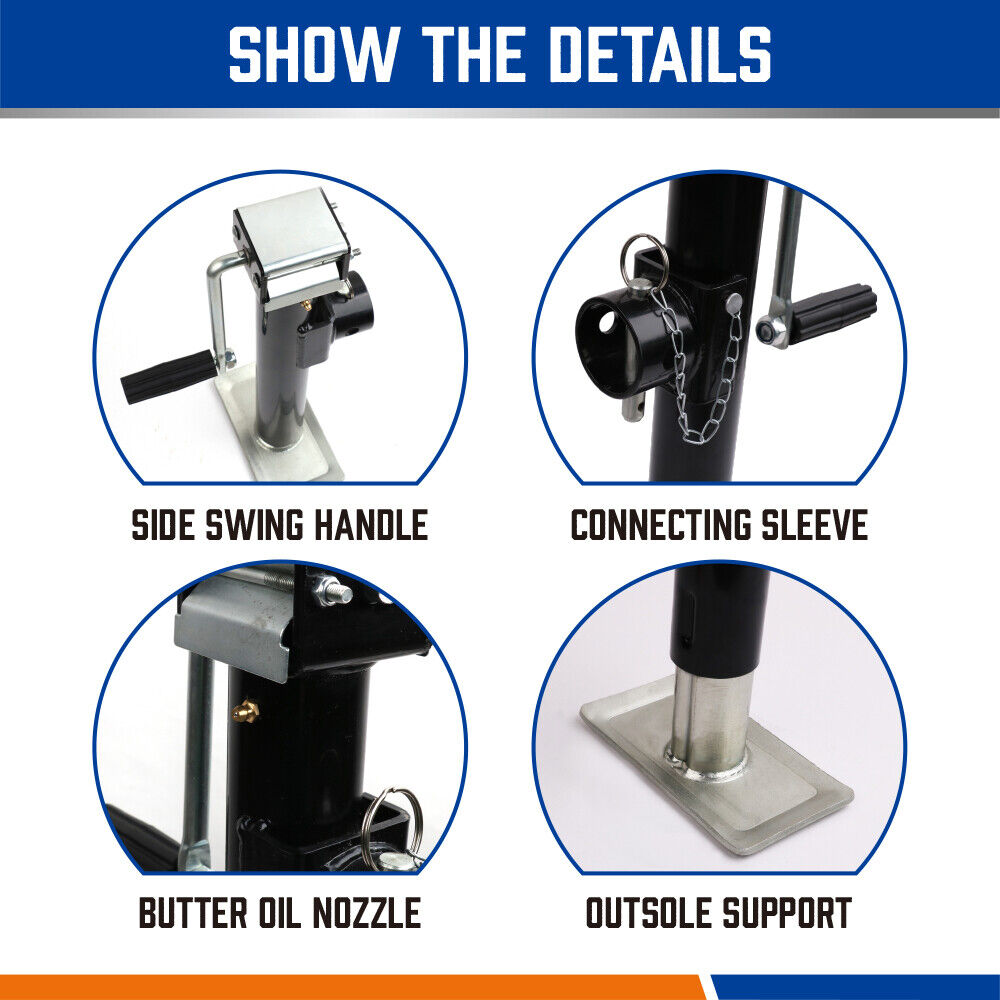 HORUSDY 4x Heavy-Duty Trailer Jack Leg Stands with Side Handle, 5000lbs Load Capacity, Ideal for Caravans and Trailers