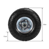 Durable 10-inch Solid Trolley Wheel, 4.10 / 3.50-4, with a 16mm Bore and Flat-Free Design for Wheelbarrows and Carts