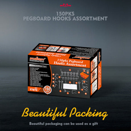 Extensive 150-Piece Pegboard Hook Set with Assorted Organizers and Bins for Tool Storage