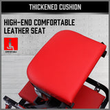 HORUSDY Convertible Z Creeper Seat in Black and Red, 100cm Length, Stainless Steel Frame with Leather Padding, Swivel Casters, for Mechanics and Workshop Use