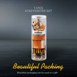 Durable HORUSDY 11-Piece Magnetic Screwdriver Set in Storage Box, Featuring Ergonomic Non-Slip Handles and Strong Magnetic Heads for Easy Screw Handling