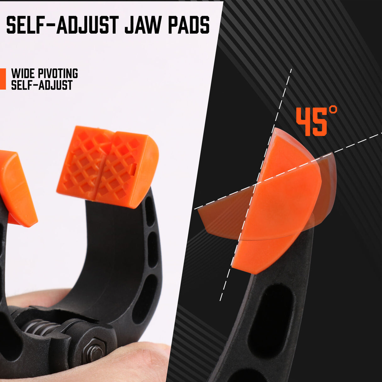 HORUSDY 8-Piece Spring Clamp Set featuring Heavy-Duty Nylon Construction and Ergonomic Non-Slip Handles for Woodworking and DIY Projects