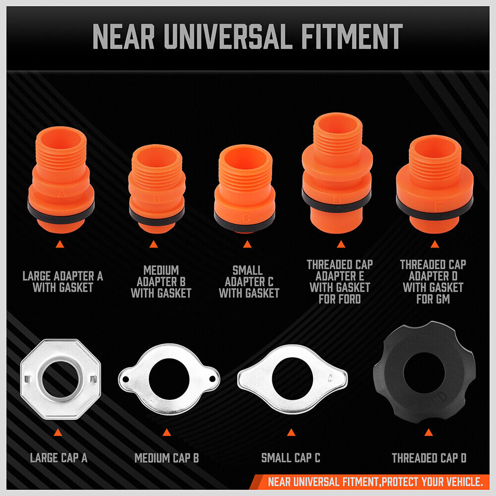Engine Bleeding Funnel 15-Piece No-Spill Coolant Funnel Kit with Valve Switch, Radiator Bleed ...