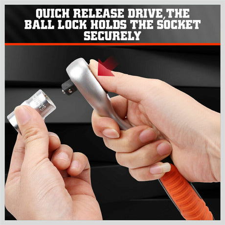 Versatile Ratchet Wrench Set for Tight Spaces with Easy-to-Use Quick Release Feature