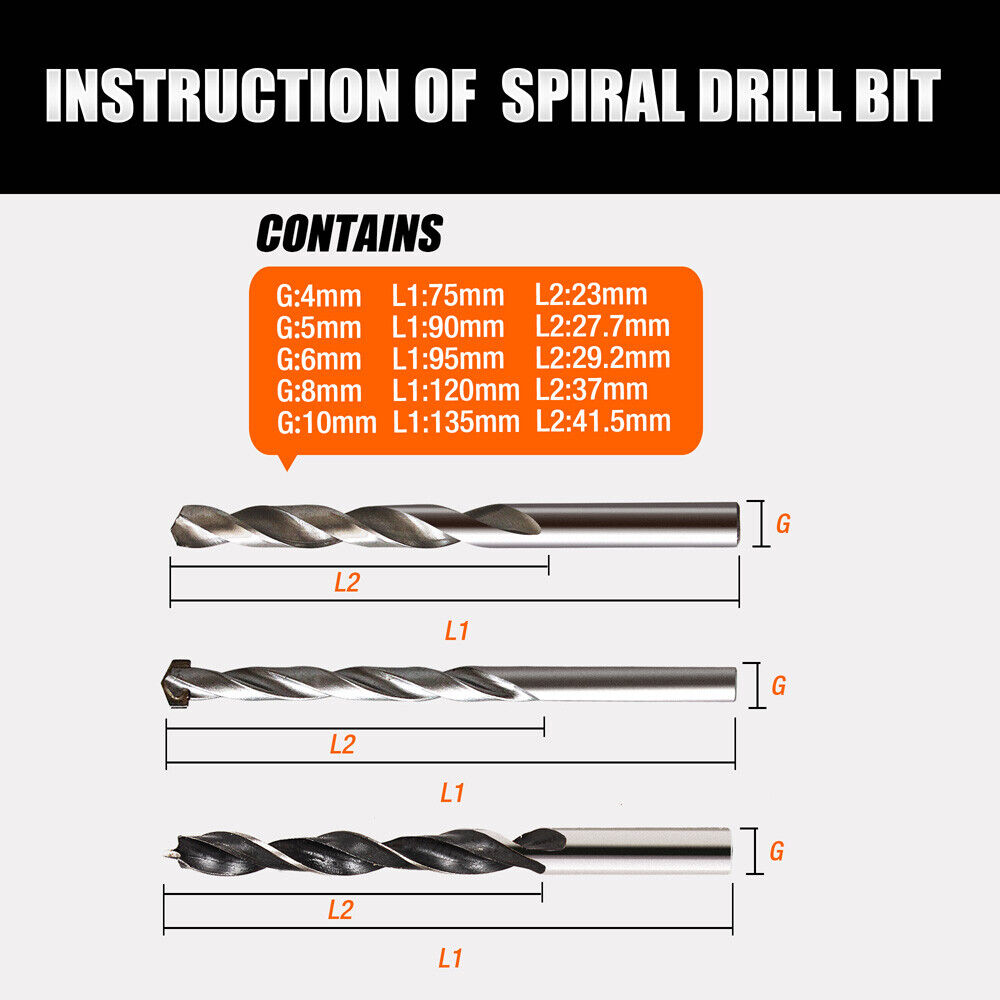 Set of HSS Drill Bits with Titanium Coating