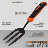 Sturdy 12.6-Inch Carbon Steel Hand Shovel with a Comfortable Rubber Handle for Garden Seeding and Digging