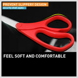 Image of a versatile 3-piece stainless steel scissors set, featuring sizes 215mm, 210mm, and 180mm, ideal for kitchen, home, and office use.