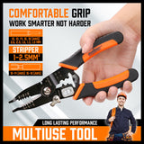 Versatile 8-Inch Wire Stripping Tool and Cutter - High-Quality Steel, Ergonomic Handle, Suitable for 10-24AWG Cables