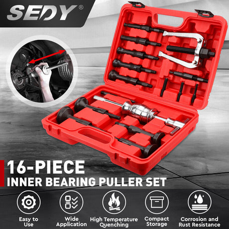 SEDY 16Pcs Bearing Puller Set with Slide Hammer and Collets