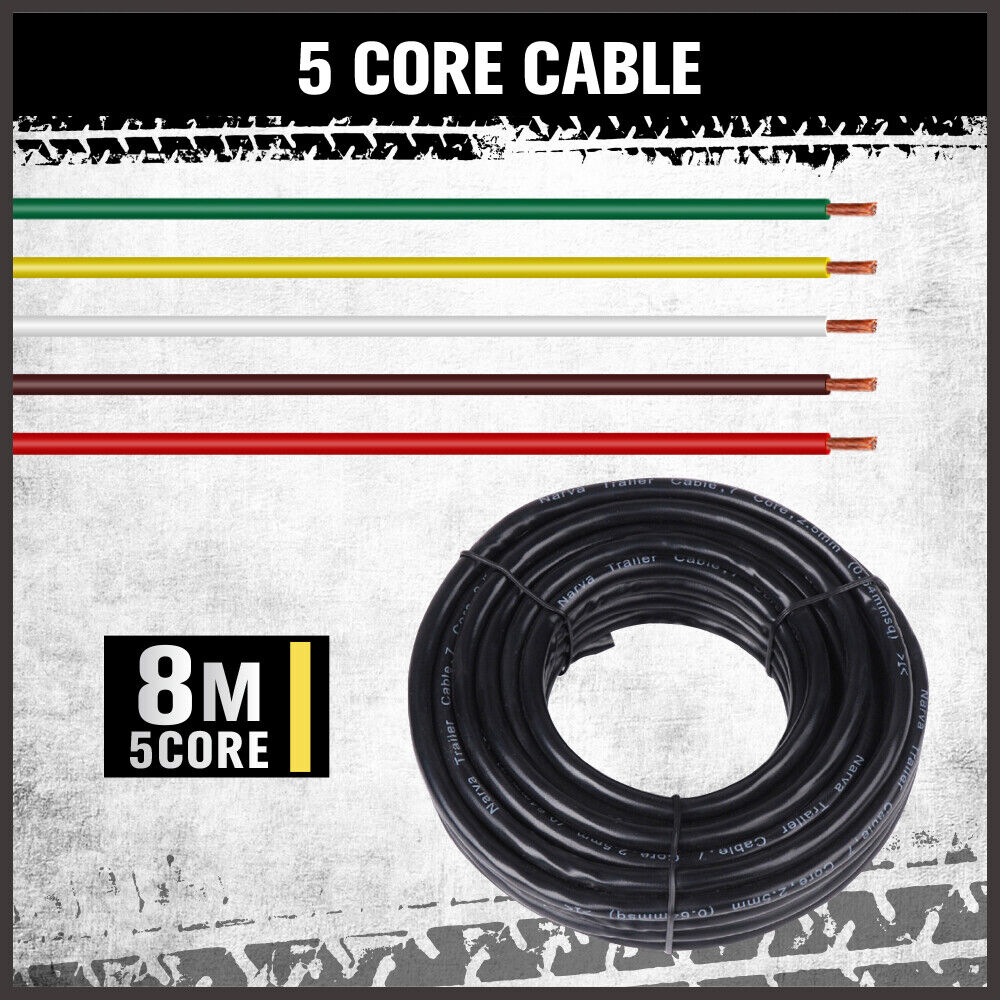 LED Trailer Tail Light Kit for Caravan Ute 7 Pin Flat Plug - Red and Yellow Lights