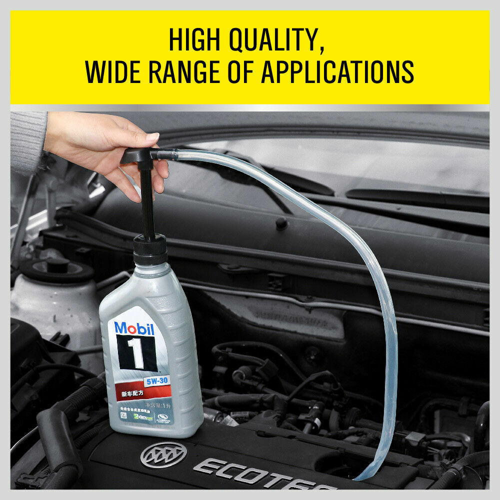 Durable Fluid Transfer Hand Pump for Efficiently Refilling and Siphoning Oil, Water, Gasoline, and Antifreeze in Various Vehicles