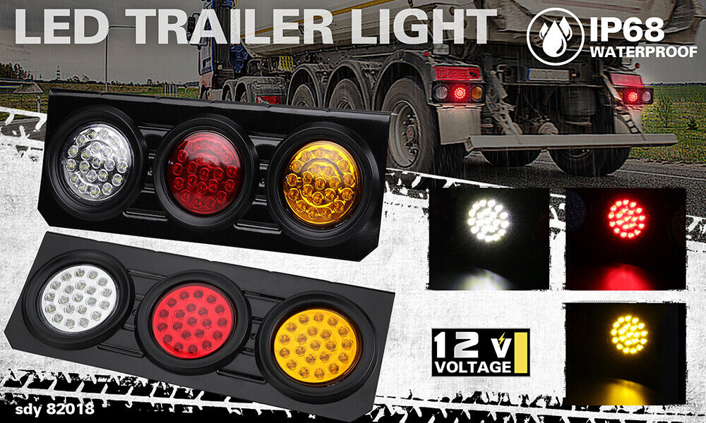 HORUSDY 63 LED Tail Lights 12V, Durable and Efficient for Trucks, Trailers, and Caravans