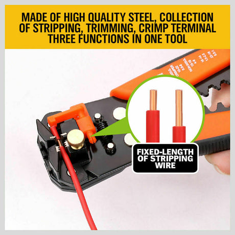 Electrical Wire Connectors Kit featuring 400 assorted terminals with Cable Crimper and Stripper Tool for various electrical projects