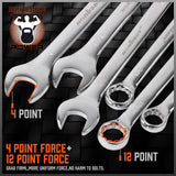 Durable 32-Piece Chrome Vanadium Steel Wrench Set with Mirror Polish Finish