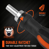 HORUSDY 19 Pcs Precision Screwdriver Set with Ratchet Driver, Multiple Bits (Slot, Torx, Phillips, Hex), Flexible Shaft, Non-slip Rubber Handle, Ideal for Detailed Repairs