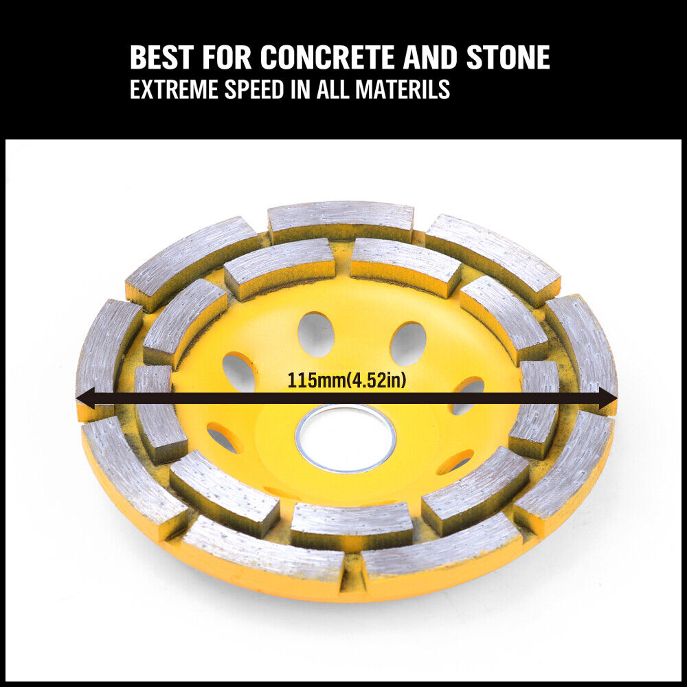 Heavy-Duty 115mm Diamond Concrete Grinding Cup Wheel Disc Segment for Precision Masonry and Granite Work