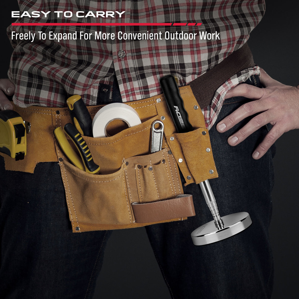 HORUSDY 34-inch Extendable Magnetic Pick Up Tool with Strong 35Lbs Magnet and Ergonomic Grip