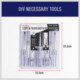 Durable 12-Piece Screwdriver Set with Double-Sided Bits Made from Chrome Vanadium Molybdenum Steel