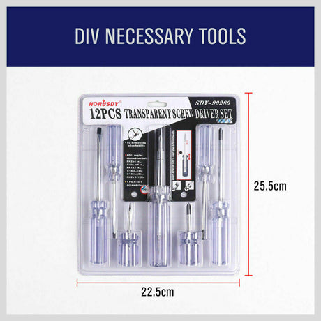 Durable 12-Piece Screwdriver Set with Double-Sided Bits Made from Chrome Vanadium Molybdenum Steel