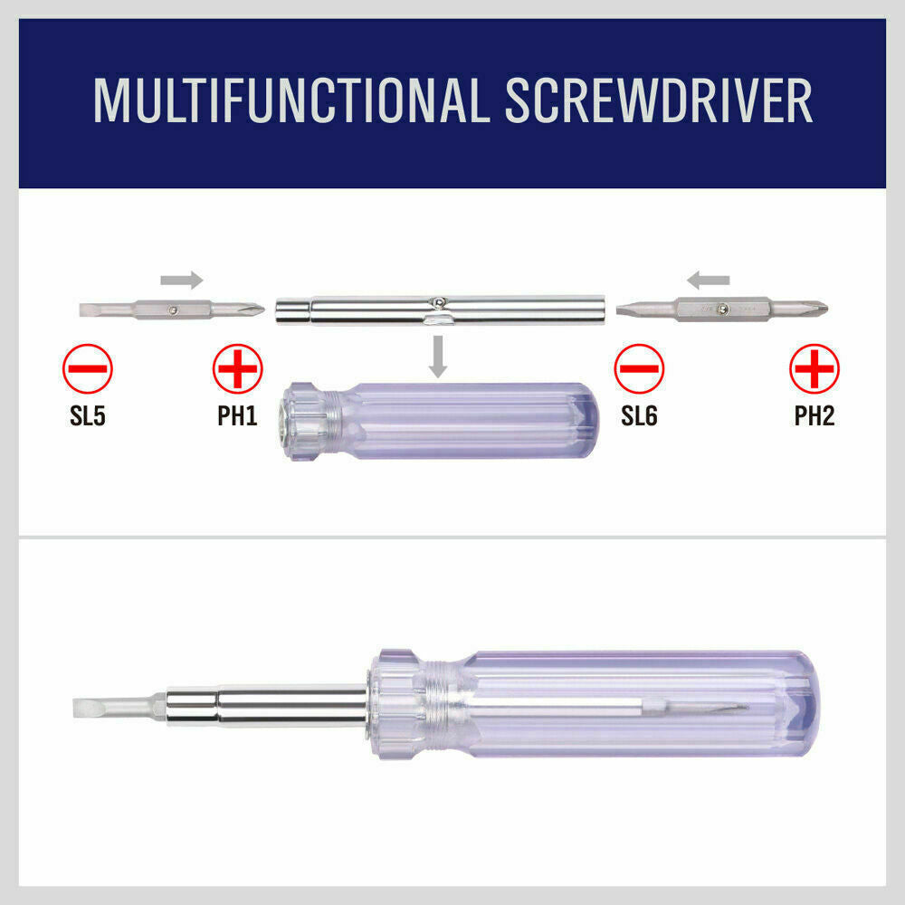 Durable 12-Piece Screwdriver Set with Double-Sided Bits Made from Chrome Vanadium Molybdenum Steel