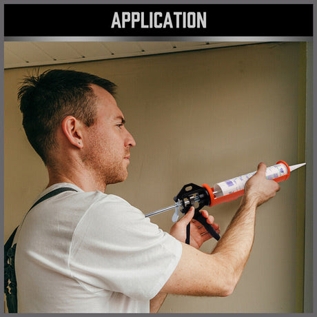 HORUSDY Heavy Duty 9-inch Caulking Gun, Ideal for Roofers, Plumbers, and Carpenters, with High Pressure Trigger and Durable Steel Frame for Precision Sealing