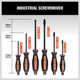 6-Piece Magnetic Screwdriver Set - Phillips and Flat Head Tips, rubber grip handle, heavy-duty, versatile, reliable accuracy.