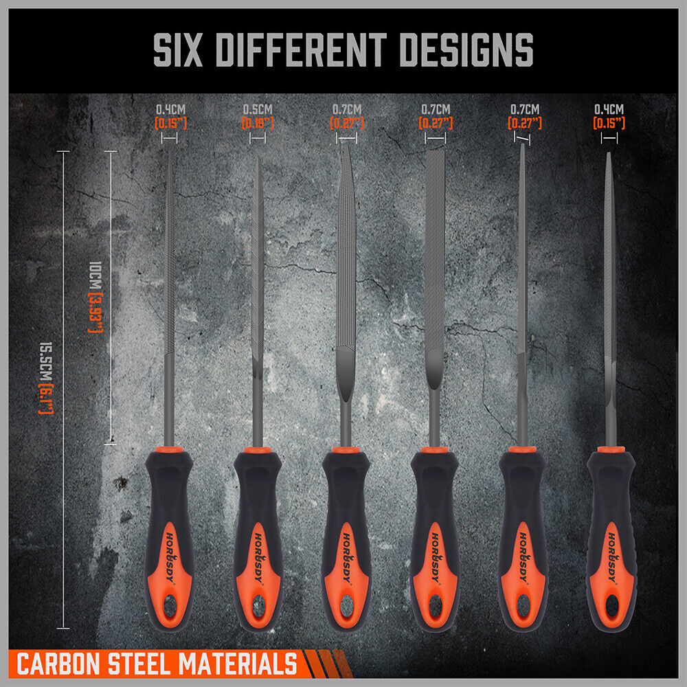 HORUSDY 6PC Needle File Set Files For Metal Glass Stone Jewelry Wood C ...