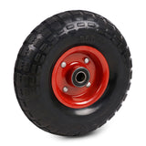 10-inch Solid Puncture-Proof Trolley Wheel with Red Hub for Heavy-Duty Use