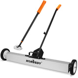 HORUSDY 35-Inch Magnetic Floor Sweeper Heavy Duty Magnet Broom Rolling With Magnetic Pick Up