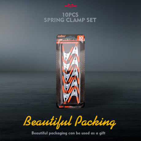 Set of 10 HORUSDY Strong Spring Clamps, 2-Inch Size with Non-Slip Rubber Grip and Durable Nickel-Plated Steel, Ideal for Carpentry and Home Decoration