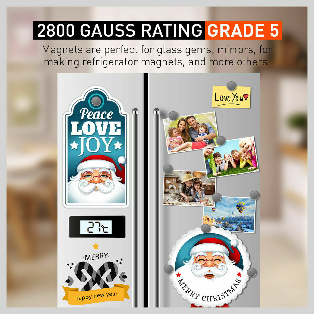 Pack of 50 Strong Round Flat 18mm Disc Magnets - Ideal for DIY Crafts, Office, and Fridge, with Beveled Edges for Safety