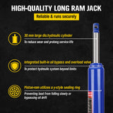 HORUSDY 8 Ton Hydraulic Long Ram Jack, 66cm-116cm Lifting Range, Sturdy Steel Construction, Ideal for Shop Cranes and Engine Hoists