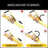 Durable 50mm wide and 10-meter long ratchet tie down strap, capable of handling a load of up to 2000KG. Perfect for securing cargo on trucks, trailers, and boats. Features weather-resistant woven polyester construction with a user-friendly ratchet mechanism for enhanced tension and effortless securing